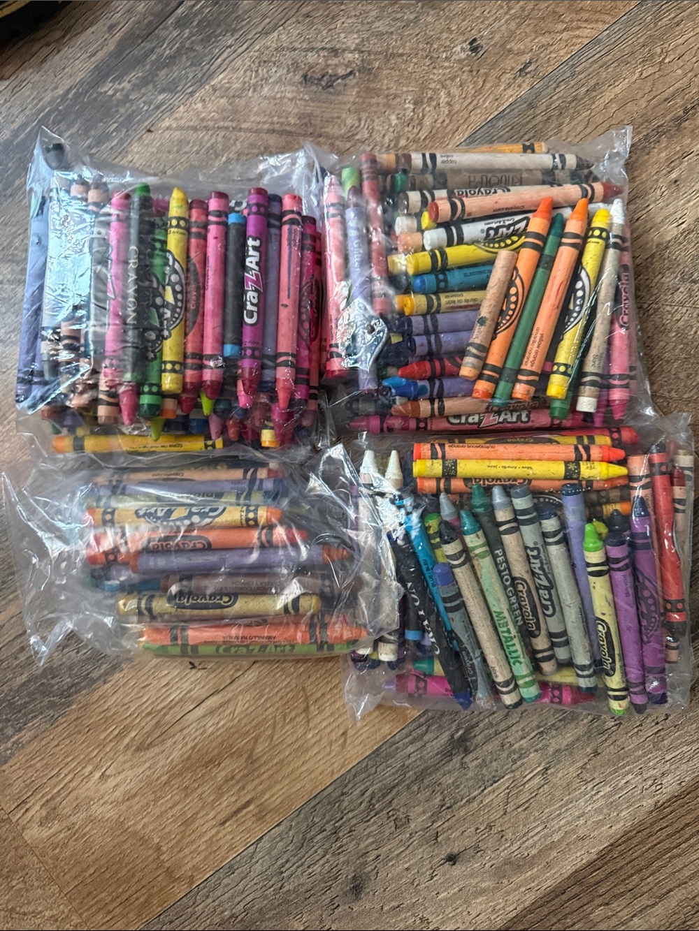 Crayons in Plastic Bags